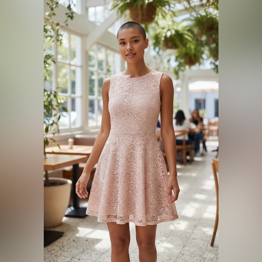 Elegant Sleeveless Dress - Cream